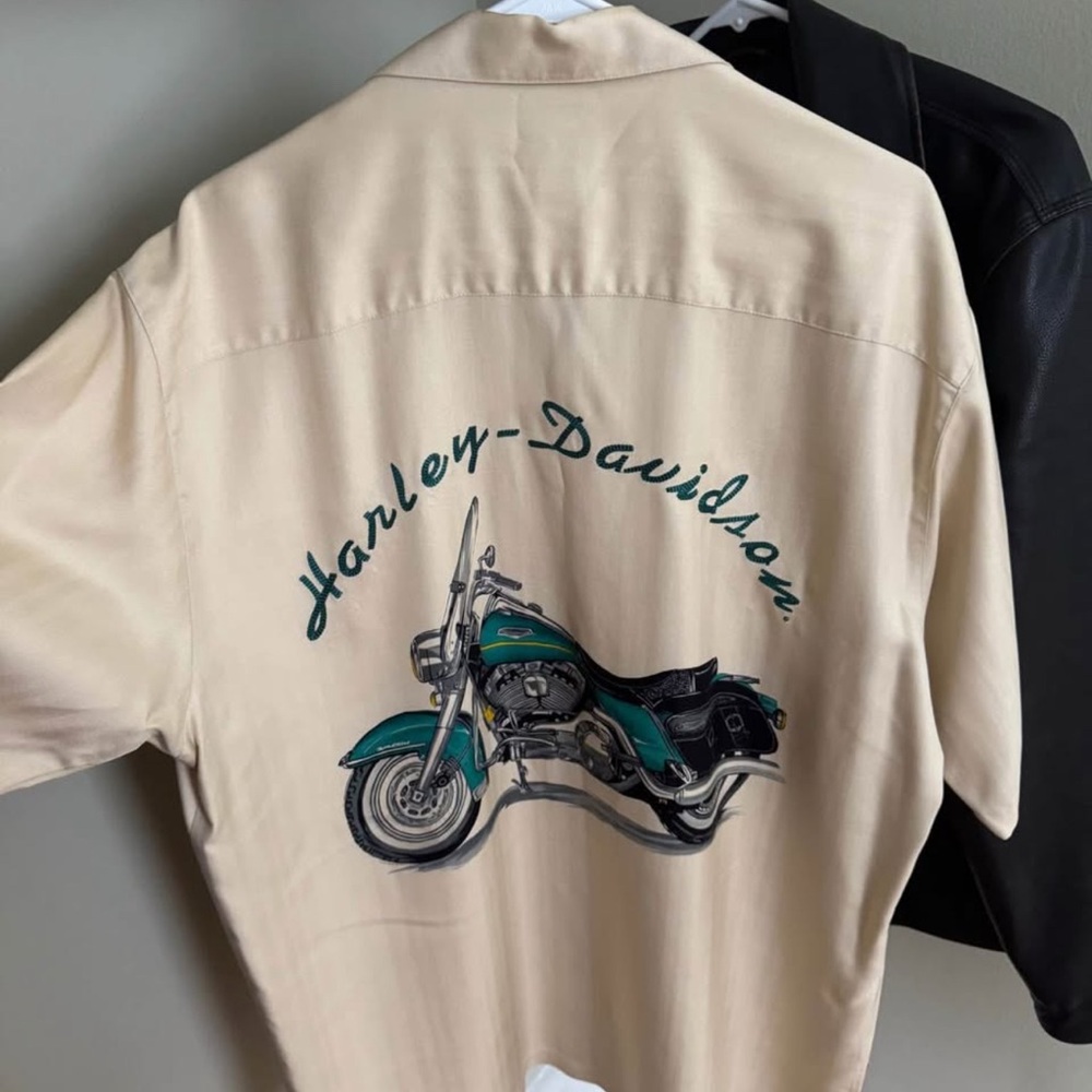 Vintage Harley-Davidson Cream Silk Shirt